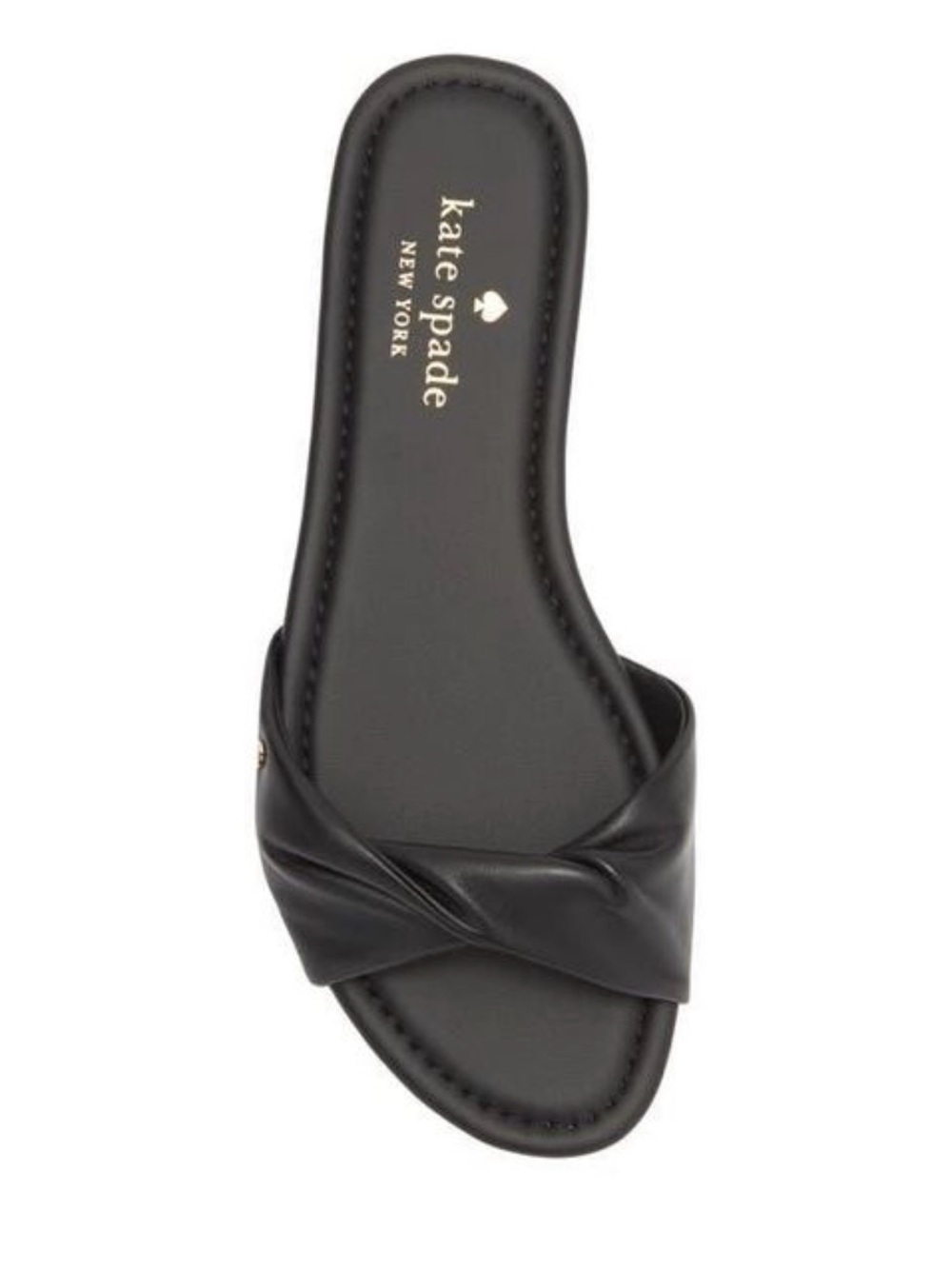kate spade Black Knot Leather Slide Sandal
